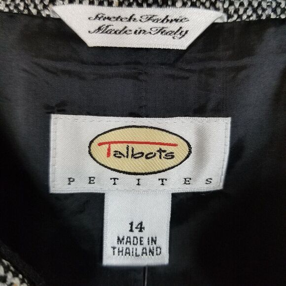 Talbots Women Wool Blend Jacket Blazer Size 14 Petite Gray Preppy Office - Picture 4 of 6